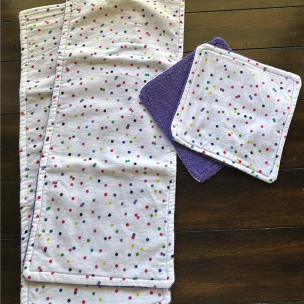 SOLD! Baby Burpcloth and Washcloth Set